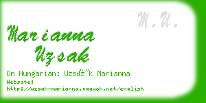 marianna uzsak business card